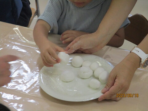 お団子コロコロ