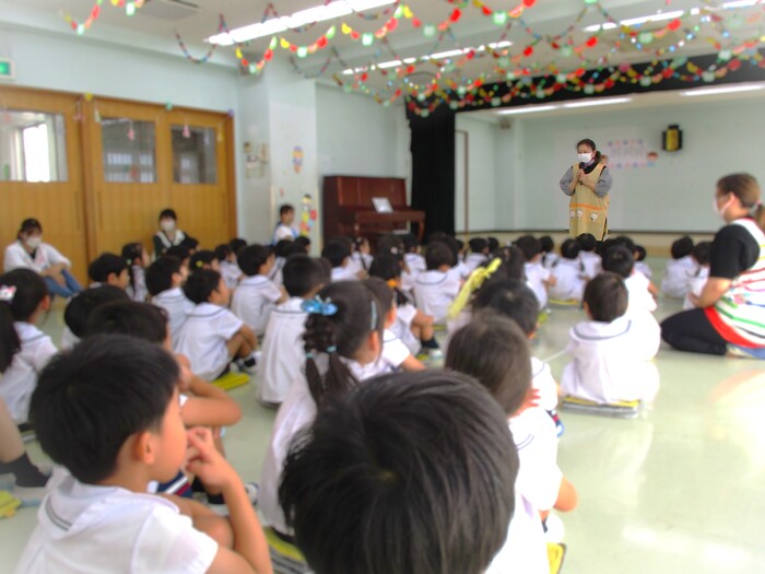 引き渡し訓練で園長先生から大切なお話を聞きました！(引き渡し訓練)